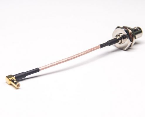 BNC轉SMB射頻線母頭直式50歐姆大六角防水前鎖板轉SMB彎式母頭接RG316線