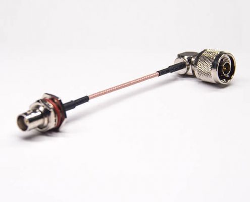 BNC線接口大六角防水母頭直式轉N型彎式公頭接RG316線