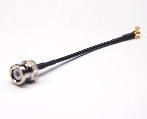 BNC轉接線直式公頭50歐姆轉MCX彎式公頭接RG316線